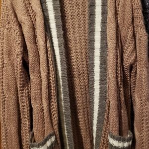 Pink Rose knitted sweater jacket Size L